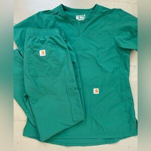 Carhartt scrubs for sale. Hunter green